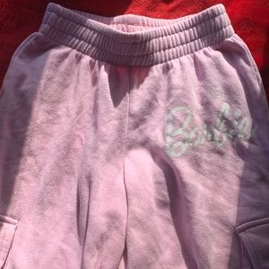 peony pink cargo styled sweatpants